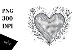 Lineart Heart, Summer PNG Product Image 1