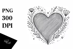Lineart Heart, Summer PNG Product Image 1
