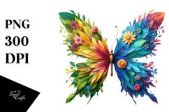 Vibrant Butterfly with Flowers PNG Product Image 3
