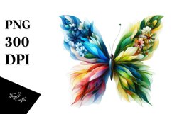 Vibrant Butterfly with Flowers PNG Product Image 3