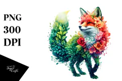 Vibrant Fox with Flowers, 20 oz Tumbler Product Image 1