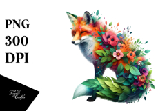 Vibrant Fox with Flowers, 20 oz Tumbler Product Image 1