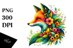 Vibrant Fox with Flowers, 20 oz Tumbler Product Image 1