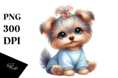 Cute Baby Cartoon Yorkipoo PNG Product Image 1