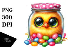 baby Chicken with Jellybean Jar, PNG Product Image 1