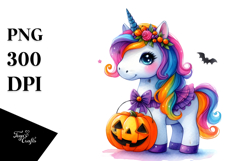 Vibrant Halloween Unicorn | Sublimation | Clipart Product Image 1
