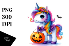 Vibrant Halloween Unicorn | Sublimation | Clipart Product Image 1