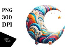 Colorful Vibrant Moon|Sublimation | Clipart Product Image 1