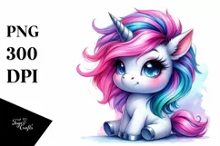 Cute Baby Unicorn PNG Product Image 1