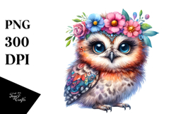 Happy Baby Owl Posing PNG Product Image 1