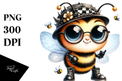 Energetic Baby Bee PNG Product Image 1