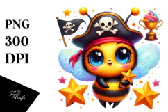 Vibrant Crazy Cute Baby Bee PNG Product Image 1
