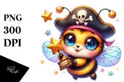 Vibrant Crazy Cute Baby Bee PNG Product Image 1