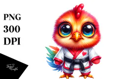Vibrant Watercolor Rooster PNG Product Image 1