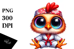 baby Rooster in Karate Outfit, PNG Product Image 1