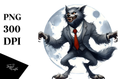 Funny Werewolf Halloween Clipart, PNG Product Image 1
