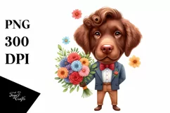 Chesapeake Bay Retriever Big Eyes Bow Clipart Product Image 3