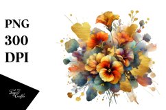 Vibrant Bouquet with Nasturtium | Clipart Product Image 1