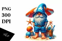 Beach Gnome Azzure Accents Sublimation Clipart Product Image 1