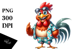Funny Rooster Beachwear Big Eyes Clipart Product Image 1