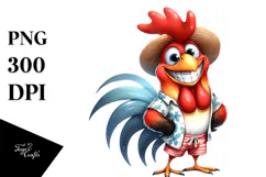 Funny Rooster Beachwear Big Eyes Clipart Product Image 1