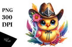 Vibrant Crazy Cute Baby Chicken PNG Product Image 1