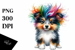 Cute Collie with Crazy Haircut PNG Product Image 3