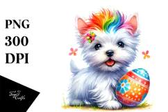 Cute Baby West Highland White Terrier, Easter PNG Product Image 1