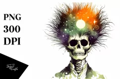 Skull with Hair Looking Like Mikey Mouse, Transparent PNG Product Image 1