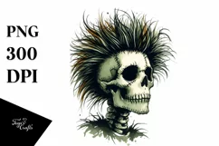 Skull with Hair Inspired by Tom PNG Product Image 1