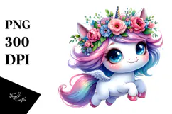 Cute Unicorn with Cool Haircut PNG Product Image 1