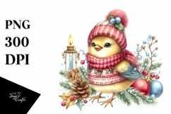 Watercolor Baby Bird for Christmas Product Image 1