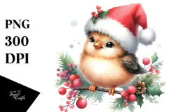 Watercolor Baby Bird for Christmas Product Image 1