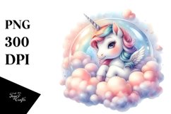 Cute Baby Unicorn In Bubble Clipart Product Image 3