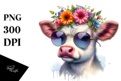 Modest Baby Cow Posing PNG Product Image 1