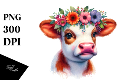 Modest Baby Cow Posing PNG Product Image 1