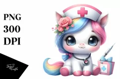 Cute Baby Unicorn Nurse | Sublimation Clipart Product Image 3