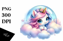 Baby Unicorn on a Bubble | Sublimation | Clipart Product Image 3