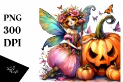 Vibrant Halloween Fairy Clipart Product Image 3