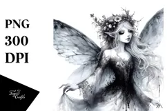 Gothic Watercolor Fairy PNG Product Image 1