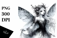 Gothic Watercolor Fairy PNG Product Image 1
