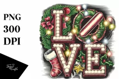 Retro Love Christmas Png Product Image 5