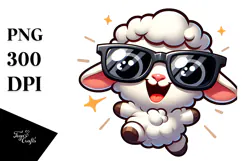Silly Lamb with Sunglasses, Transparent PNG Product Image 1