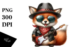 Rockstar Fox with Sunglasses PNG Product Image 1