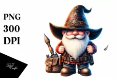 Vibrant Cowboy Gnome Watercolor PNG Product Image 1