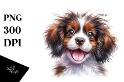 Happy Brittany Puppy, Watercolor PNG Product Image 1