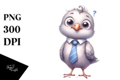 Baby Dove Standing Tie Big Eyes Clipart Product Image 1