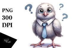 Baby Dove Standing Tie Big Eyes Clipart Product Image 3