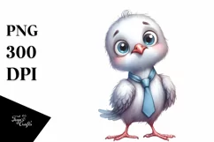 Baby Dove Standing Tie Big Eyes Clipart Product Image 3