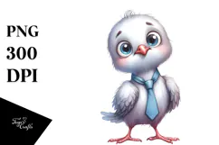 Baby Dove Standing Tie Big Eyes Clipart Product Image 1